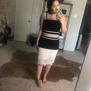 Endless Rose Black Skirt (L) and Crop Top (M) Set